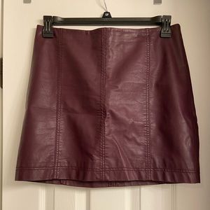 Free People Leather Skirt
